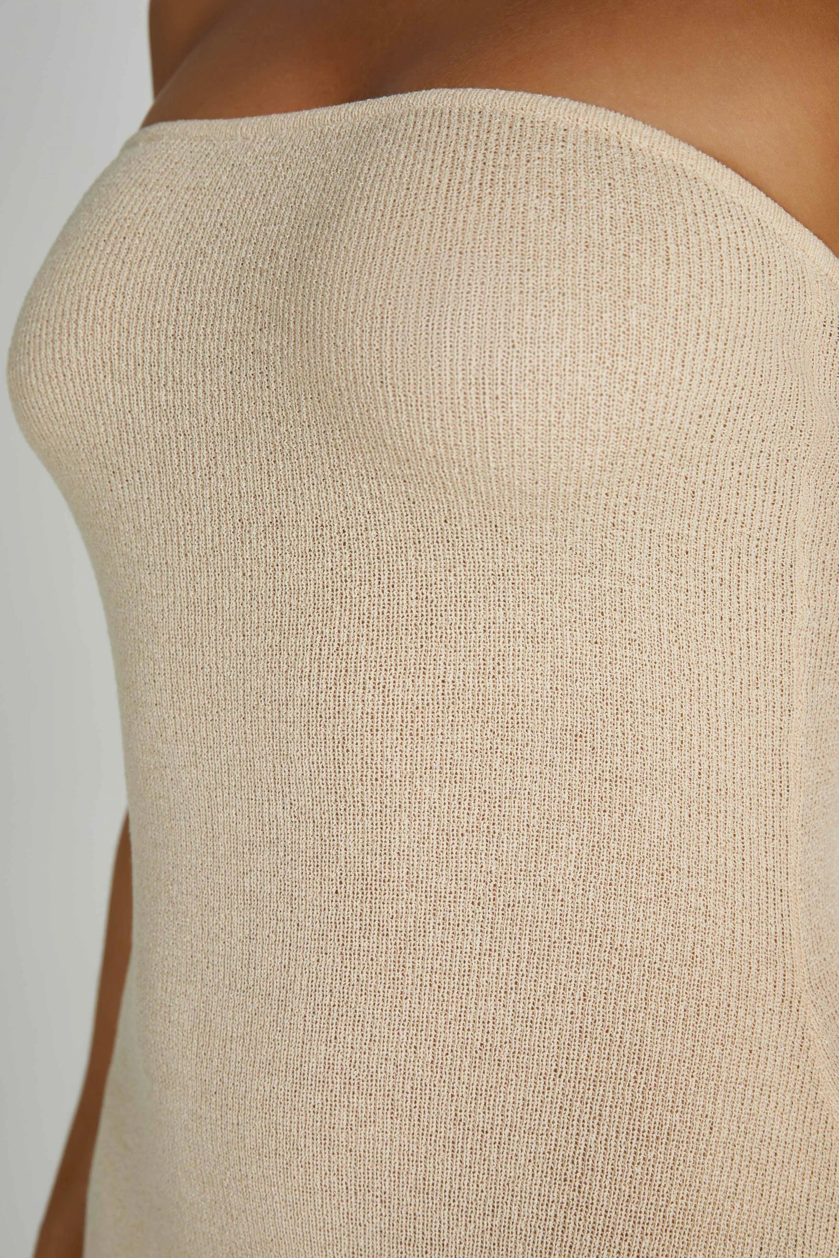 Emmy Strapless Knit Maxi Dress - Wheat 7 Emmy Strapless Knit Maxi Dress - Wheat - Image 5