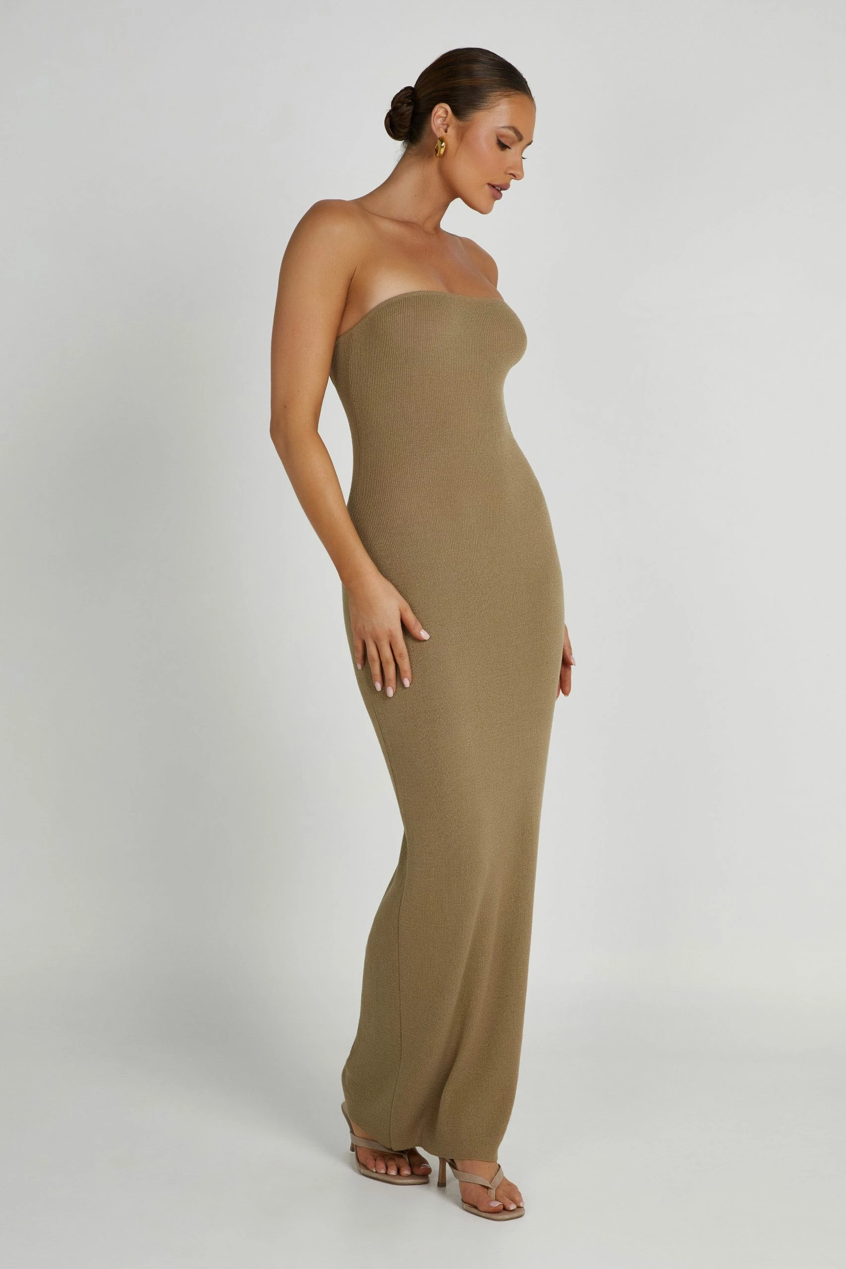 Emmy Strapless Knit Maxi Dress - Olive 7 Emmy Strapless Knit Maxi Dress - Olive - Image 5