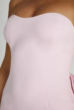 Meredith Strapless Bow Mini Dress - Blush Pink -Meshki Shop 20230515 meshki ecomm new reshoots11295