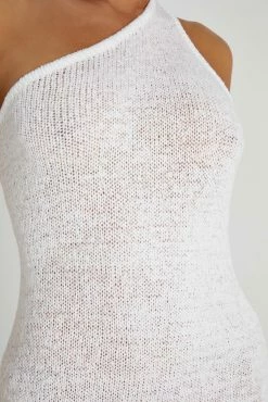 Paisley Knit Mini Dress - White -Meshki Shop 20230602 meshki ecomm eofy00331