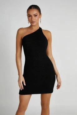 Paisley Knit Mini Dress - Black -Meshki Shop 20230602 meshki ecomm eofy0341