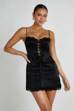 Kalila Corset Mini Dress - Black -Meshki Shop 20230602 meshki ecomm eofy1325