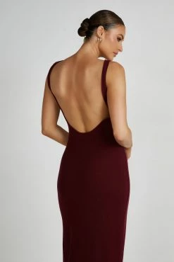 Maxine Sheer Knit Maxi Dress - Berry -Meshki Shop 20230608 meshki july collection0474