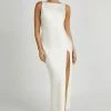 Gemima Satin Maxi Dress With Split - Ivory 1 Gemima Satin Maxi Dress With Split - Ivory -Meshki Shop 20230608 meshki july collection0578
