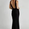 Angelique Satin Cowl Back Maxi Dress - Black 1 Angelique Satin Cowl Back Maxi Dress - Black -Meshki Shop 20230608 meshki july collection0628