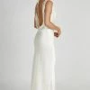 Angelique Satin Cowl Back Maxi Dress - Ivory -Meshki Shop 20230608 meshki july collection0669