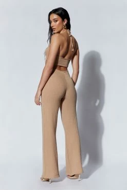 Sky Ayla Towelling Cut Out Jumpsuit - Clay -Meshki Shop 220712 MESHKI ECOM PM 0100