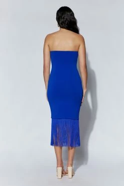 Zarina Strapless Fringe Dress - Persian Blue 10 Zarina Strapless Fringe Dress - Persian Blue -Meshki Shop 220713 MESHKI ECOM PM 01730