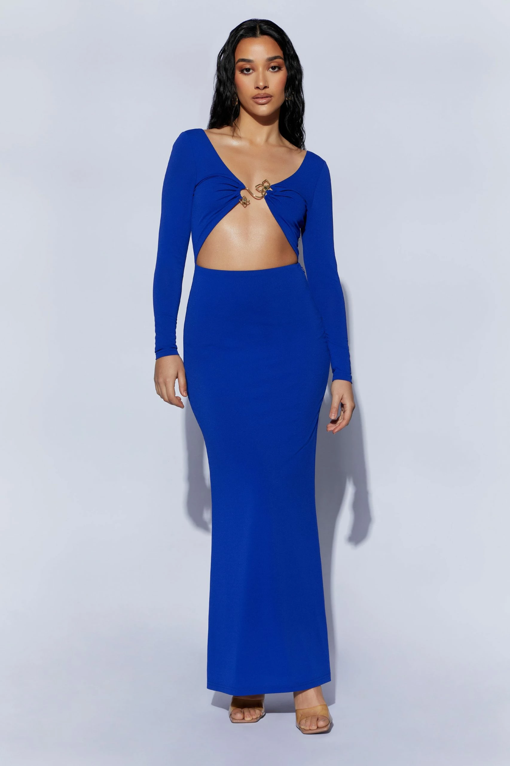 Mehlika Cut Out Maxi Dress With Hardware - Persian Blue 8 Mehlika Cut Out Maxi Dress With Hardware - Persian Blue - Image 6