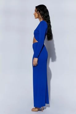 Mehlika Cut Out Maxi Dress With Hardware - Persian Blue 12 Mehlika Cut Out Maxi Dress With Hardware - Persian Blue -Meshki Shop 220727 Meshki ecom 0096
