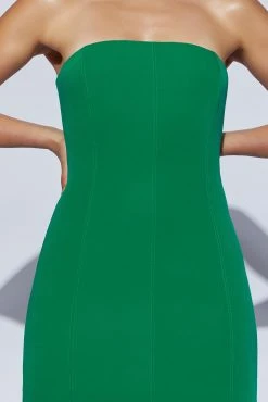 Maci Crepe Mini Dress - Bottle Green -Meshki Shop 220727 Meshki ecom 1205