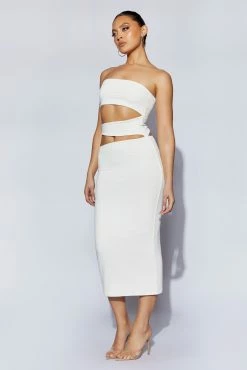 Cassandra Cut Out Midi Dress - White 14 Cassandra Cut Out Midi Dress - White -Meshki Shop 220810 Meshki Ecom 1300