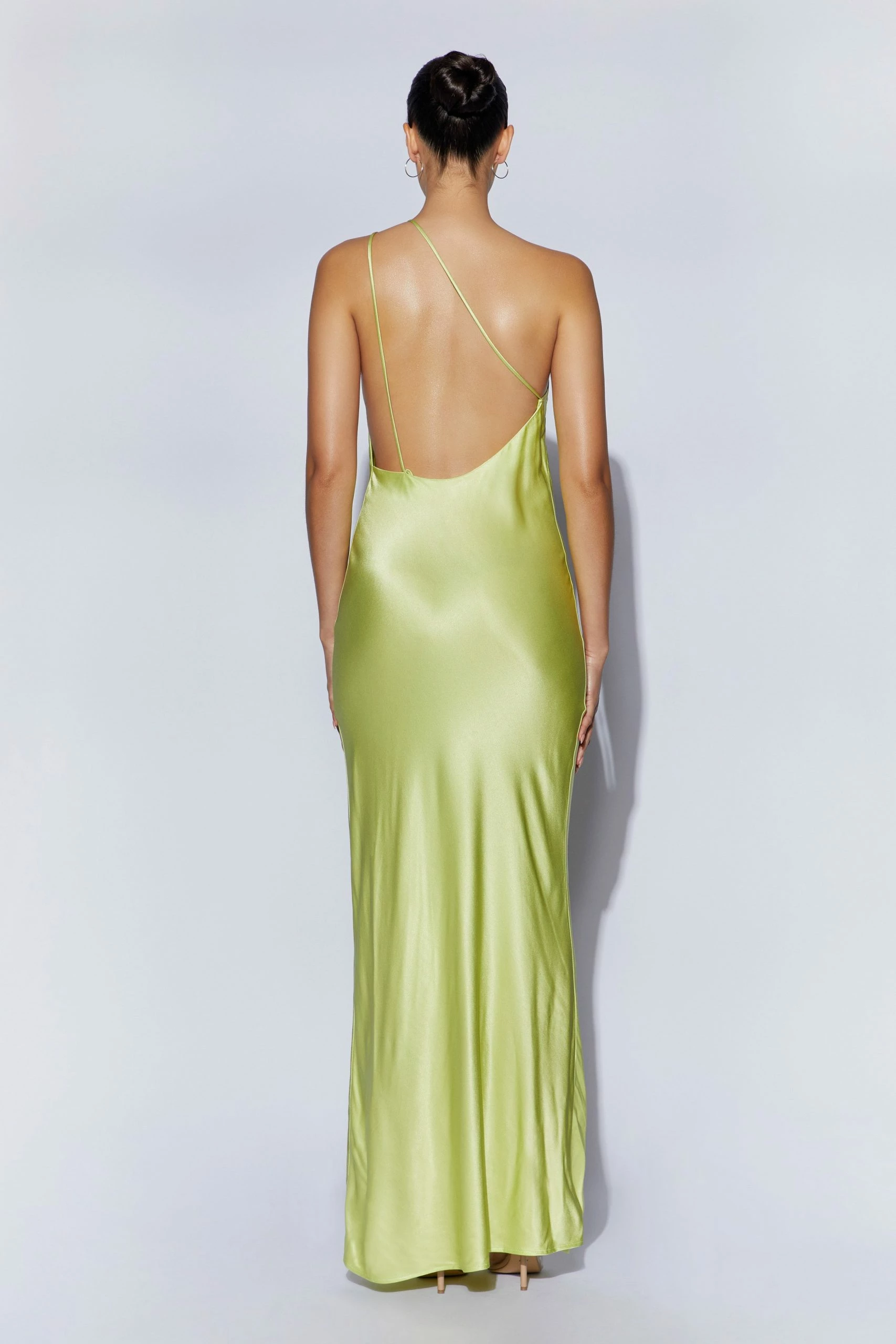Alena One Shoulder Maxi Dress - Pistachio Green 4 Alena One Shoulder Maxi Dress - Pistachio Green - Image 2