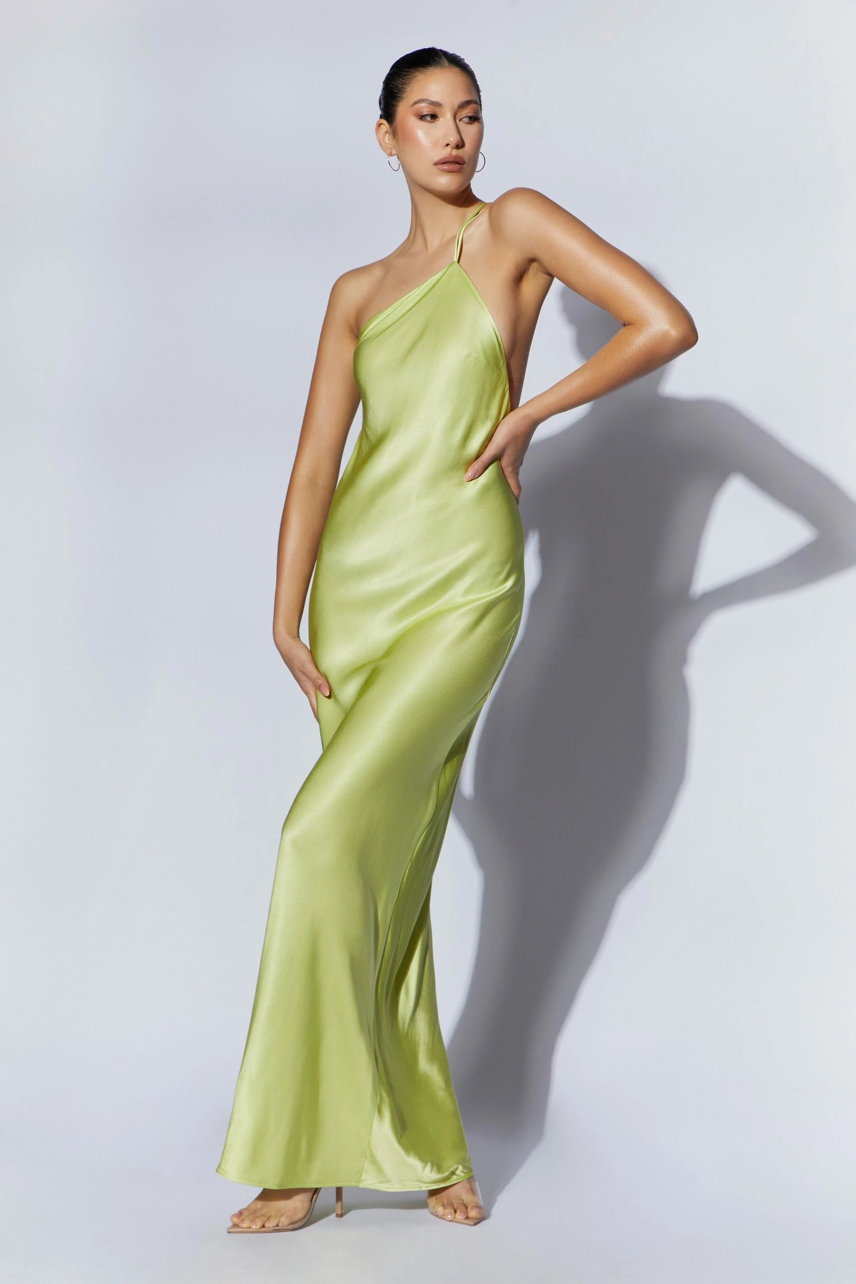 Alena One Shoulder Maxi Dress - Pistachio Green 8 Alena One Shoulder Maxi Dress - Pistachio Green - Image 6