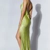 Jade Cowl Neck Backless Maxi Dress - Pistachio Green