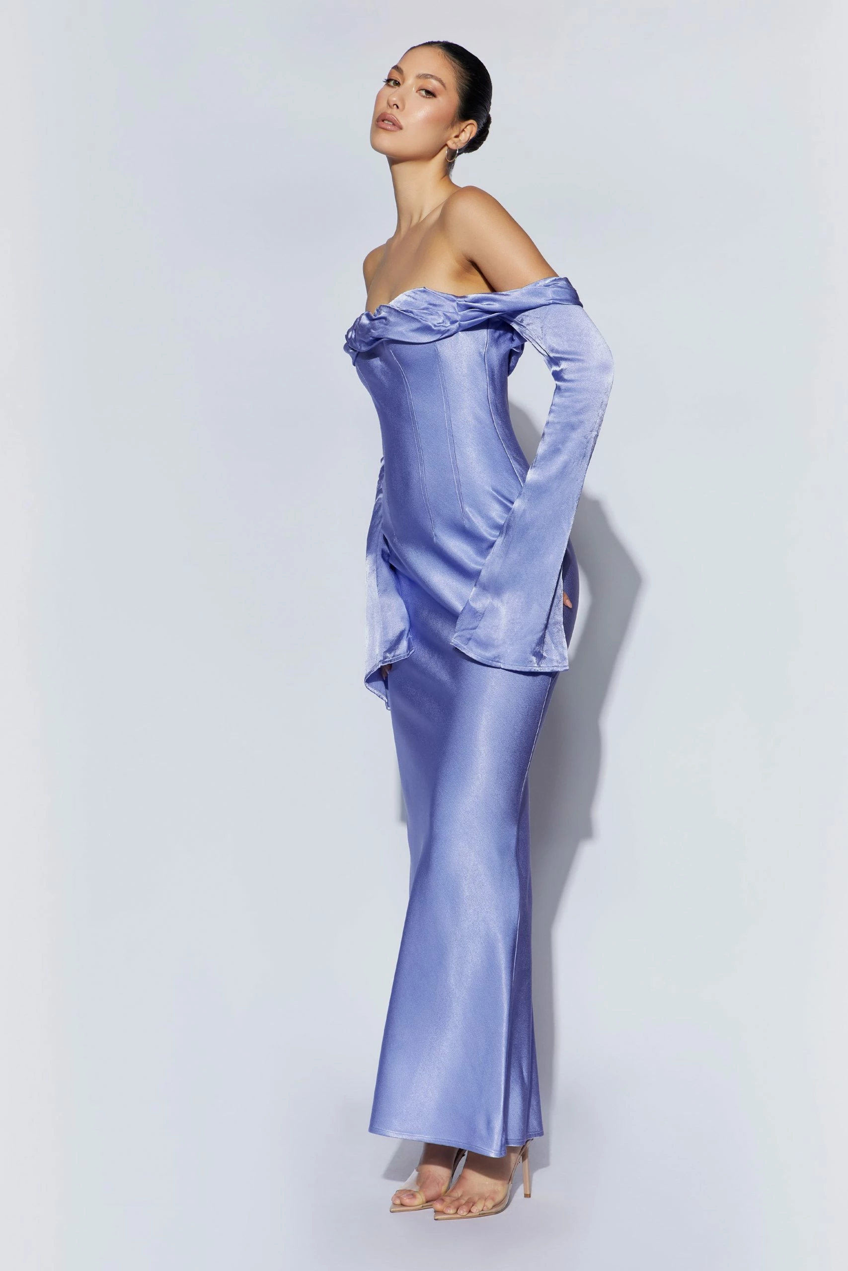 Giselle Off Shoulder Cowl Neck Maxi Dress - Lavender 6 Giselle Off Shoulder Cowl Neck Maxi Dress - Lavender - Image 4