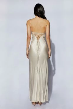 Cora Tie Back Maxi Slip Dress - Champagne -Meshki Shop 220817 Meshki Ecom 0813 a9acaea0 0602 444a 88a3 7112292d1029