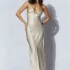 Cora Tie Back Maxi Slip Dress - Champagne -Meshki Shop 220817 Meshki Ecom 0826