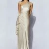 Calliope One Shoulder Maxi Dress - Champagne 2 Calliope One Shoulder Maxi Dress - Champagne -Meshki Shop 220817 Meshki Ecom 0847