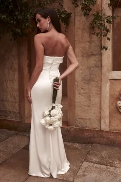 Kaitlin Strapless Gown - White -Meshki Shop 230127 MeshkiBridal 1707