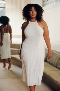 Adrienne Halter Neck Midi Dress - White -Meshki Shop 2 6e430333 16d5 4e34 a4db efd67574cd30