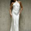 Laura Halter Satin Gown - White 1 Laura Halter Satin Gown - White -Meshki Shop 4 223bf2ce 7a92 4eba 9ded c9b165e47d54