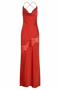 Chandra Lace Detail Satin Maxi Dress - Red 23 Chandra Lace Detail Satin Maxi Dress - Red -Meshki Shop B512022.01.24MESHKI 5834