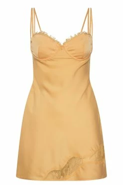 Joslyn Satin Lace Slip Mini Dress - Lemon -Meshki Shop B512022.01.24MESHKI 5838