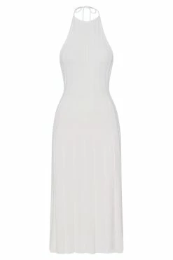 Adrienne Halter Neck Midi Dress - White -Meshki Shop B522022.02.12MESHKI1 6291