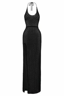 Sky Malia Cut Out Crochet Maxi Dress - Black -Meshki Shop B522022.02.12MESHKI1 6296
