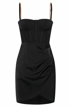 Britney Draped Corset Mini Dress - Black -Meshki Shop B572022.05.06MESHKI 040