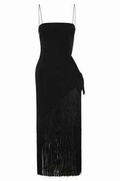 Yasmin Wrap Over Midi Dress With Fringing - Black 17 Yasmin Wrap Over Midi Dress With Fringing - Black -Meshki Shop B592022.06.16MESHKI 7305