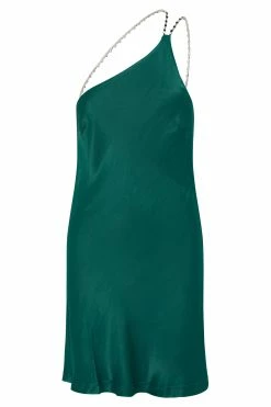 Berina One Shoulder Gemstone Strap Mini Dress - Emerald -Meshki Shop B592022.06.16MESHKI 7465