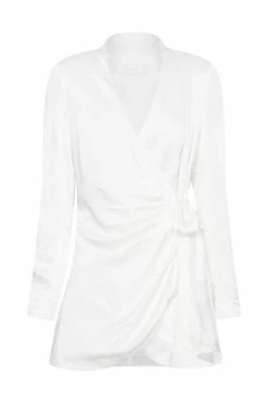 Saira Tie Up Mini Dress - White -Meshki Shop B622022.07.18MESHKI 8691