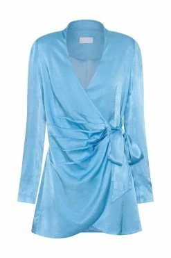 Saira Tie Up Mini Dress - Azure Blue -Meshki Shop B622022.07.18MESHKI 8693