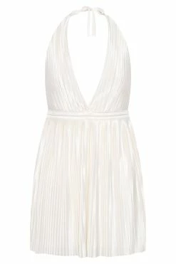 Darya Pleated Mini Halter Dress - Wheat -Meshki Shop B622022.07.18MESHKI 8710