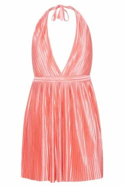 Darya Pleated Mini Halter Dress - Rosewater -Meshki Shop B622022.07.18MESHKI 8715