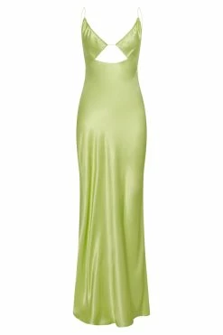 Sadie Maxi Satin Halter Ruched Slip Dress - Pistachio Green 19 Sadie Maxi Satin Halter Ruched Slip Dress - Pistachio Green -Meshki Shop B632022.07.26MESHKI 8942