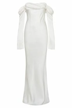 Giselle Off Shoulder Cowl Neck Maxi Dress - White 17 Giselle Off Shoulder Cowl Neck Maxi Dress - White -Meshki Shop B632022.07.26MESHKI 9016