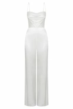 Mandie Satin Cowl Neck Jumpsuit - White 17 Mandie Satin Cowl Neck Jumpsuit - White -Meshki Shop B632022.07.26MESHKI 9047