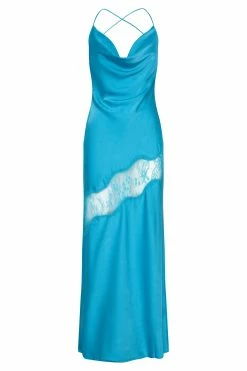 Chandra Lace Detail Satin Maxi Dress - Aquamarine 19 Chandra Lace Detail Satin Maxi Dress - Aquamarine -Meshki Shop B652022.08.31MESHKI 9562