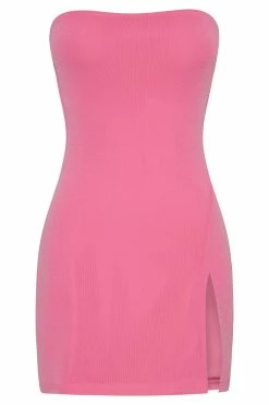 BSD Aurelie Strapless Split Mini Dress - Bubblegum Pink -Meshki Shop B662022.09.14MESHKI 10017