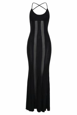 BSD Dominique Panelled Maxi Dress - Black -Meshki Shop B662022.09.14MESHKI 10146
