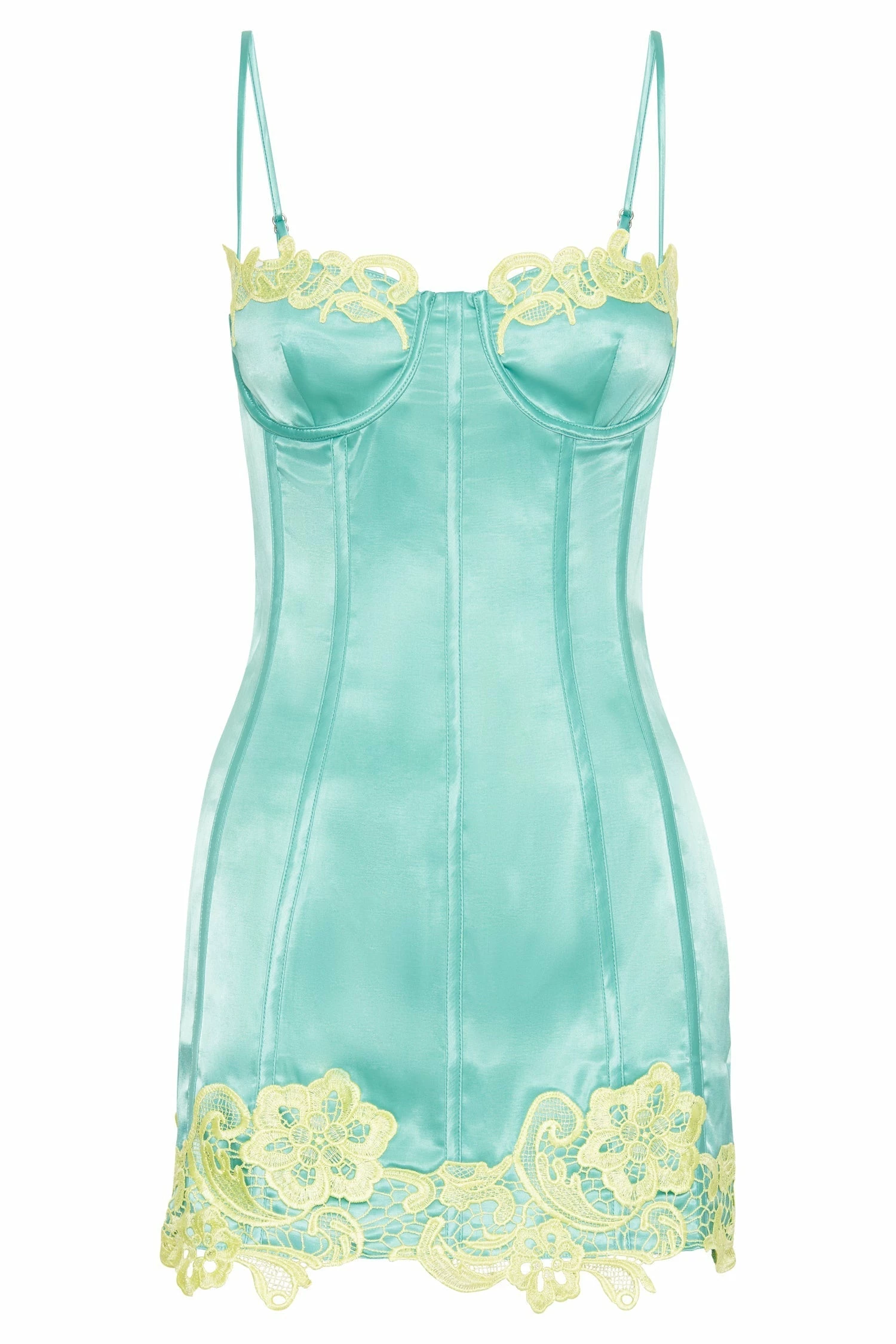Tatiana Corset Mini Dress With Lace - Mint 8 Tatiana Corset Mini Dress With Lace - Mint - Image 6