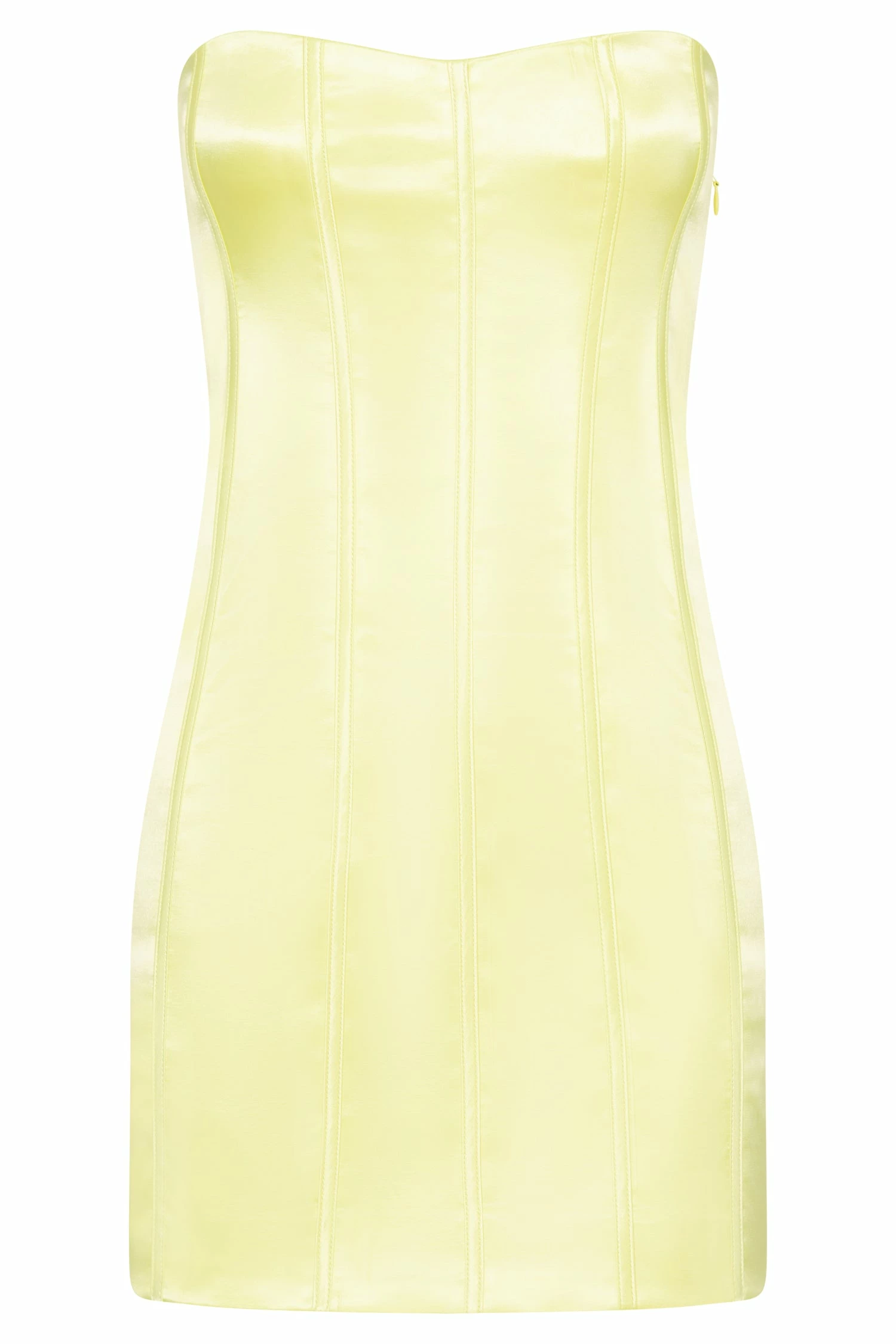 Amaya Lace Up Corset Mini Dress - Lemon 10 Amaya Lace Up Corset Mini Dress - Lemon - Image 8