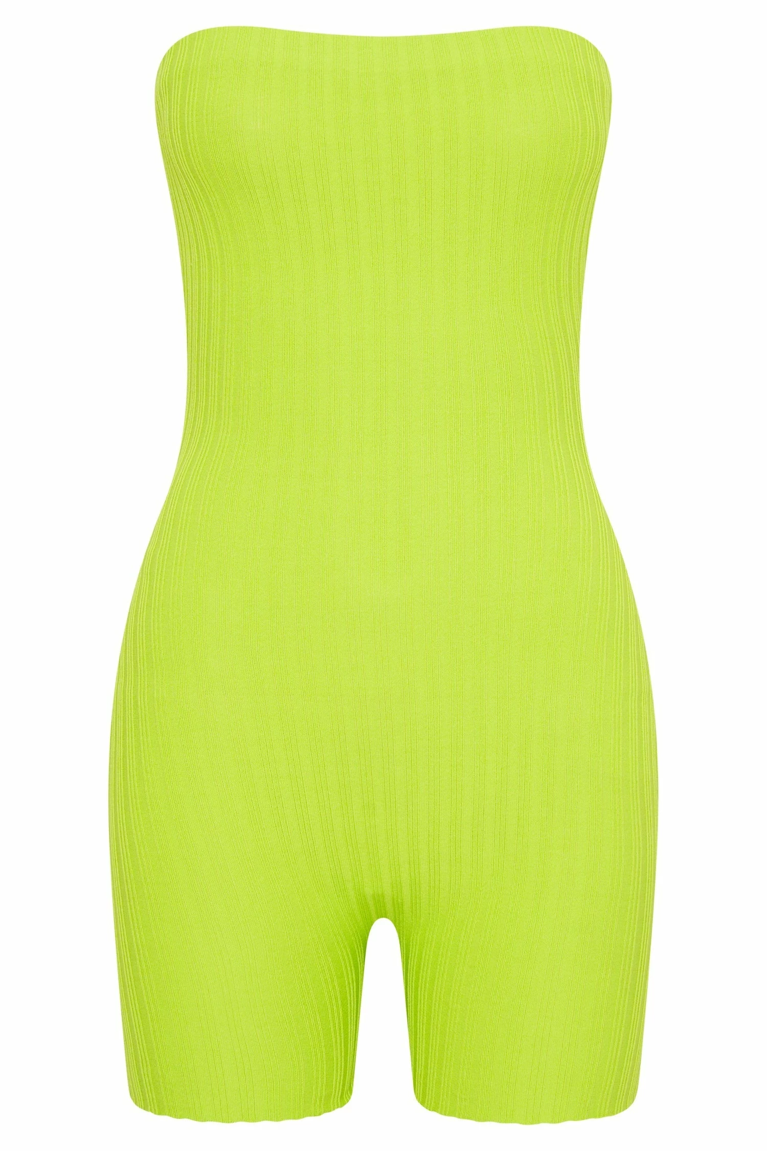 Ginny Strapless Knitted Playsuit - Fresh Green 8 Ginny Strapless Knitted Playsuit - Fresh Green - Image 6
