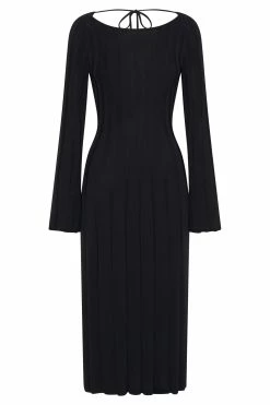 Juniper Flare Sleeve Knit Midi Dress - Black -Meshki Shop B672022.10.05MESHKI 10741