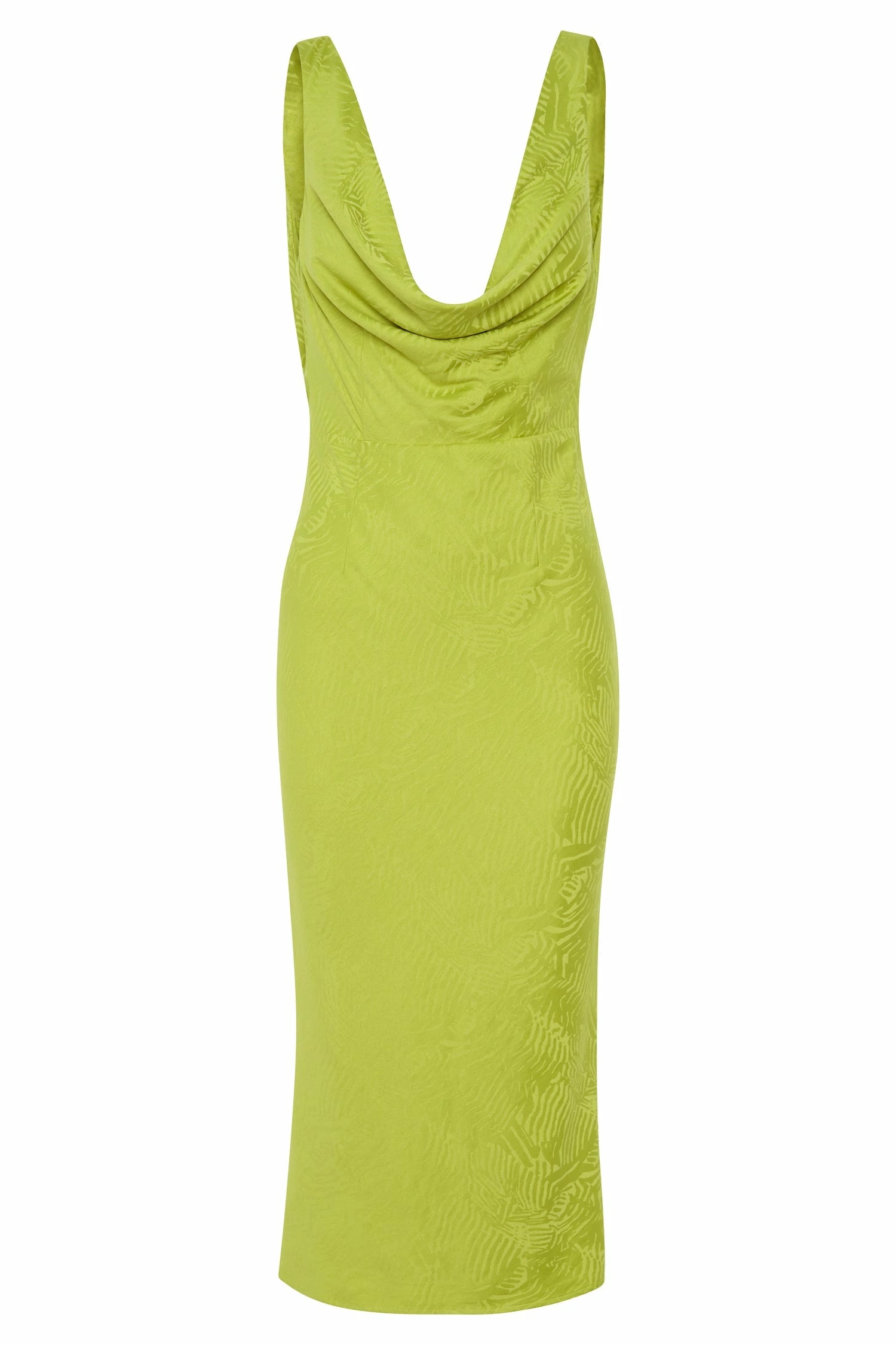 BSD Fallon Cowl Midi Dress - Chartreuse 10 BSD Fallon Cowl Midi Dress - Chartreuse - Image 8