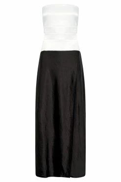 Brooklyn Two Tone Strapless Maxi Dress - Black -Meshki Shop B682022.10.11MESHKI 11484