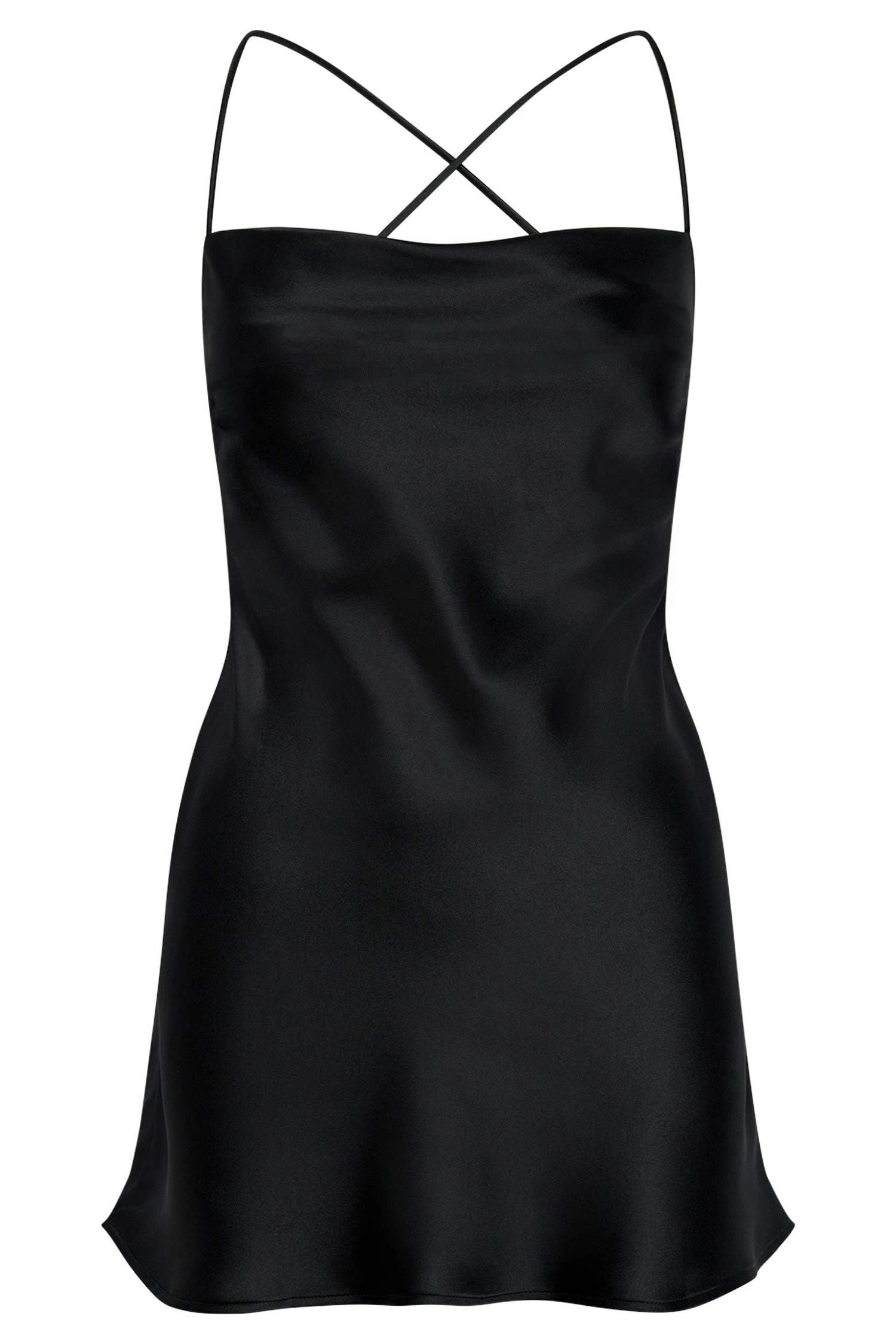 Sydney Mini Satin Dress - Black 11 Sydney Mini Satin Dress - Black - Image 9